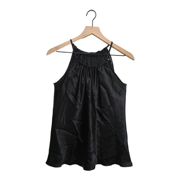 Nik and Nash Black Satin Halter Neck Blouse Sz XS - Picture 1 of 5